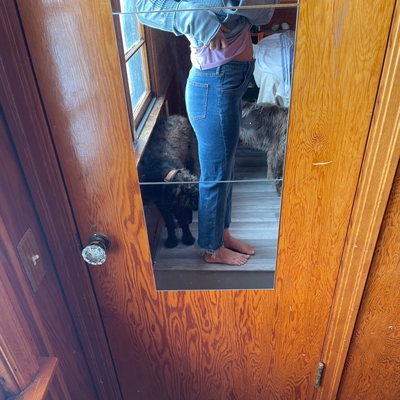 Anthro Pilcro High Rise Cropped Flare Raw Hem Jean - Picture 11 of 15